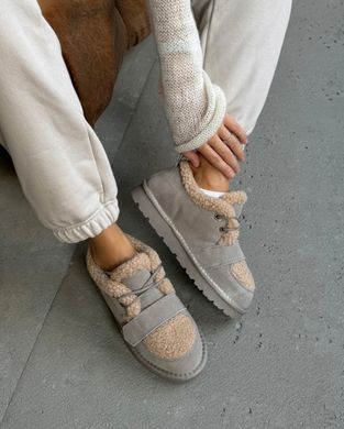 Ботинки на платформе с ремешком женские ITTS Серо-бежевый (BB01 grey-beige (36 (23 см))