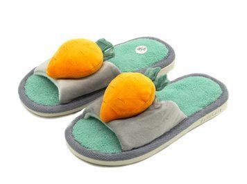 Комнатные тапочки для девочек Lion Серый Зеленый (fruits21 grey-green (34-35 (230 мм))