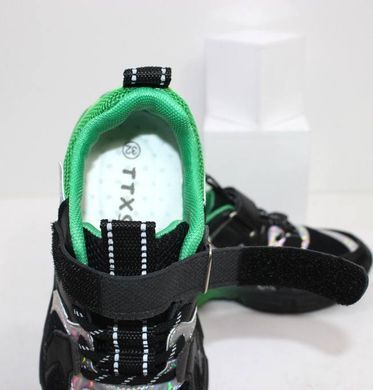 Кроссовки подростковые TTXS (Paliament) Черный с зеленым (C222 black-green (36 (22 см))