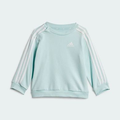 Комплект костюм Adidas: світшот, джоггери Essentials 3-Stripes дитячий Різнокольоровий (IZ4979 green lav25 (9-12 місяців)