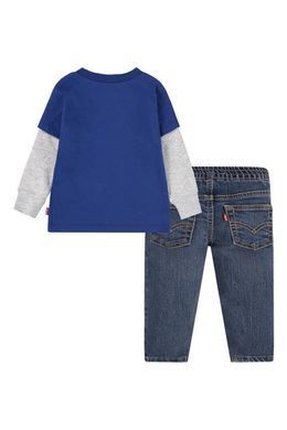 Комплект Levi's 2в1 лонгслив и джинсы для мальчиков Синий (099 set pvu blue (62 (3m))
