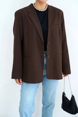 Жакет, пиджак, женский блейзер QU STYLE Темно-коричневый (DC241002 d-brown (Универсальный (SML))