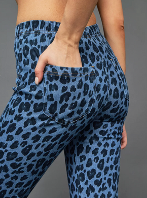 Джинси в леопардовий принт жіночі Calzedonia Темно-синій (modp0467 d-blue (M (38))