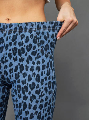 Джинси в леопардовий принт жіночі Calzedonia Темно-синій (modp0467 d-blue (M (38))