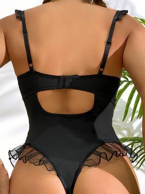 Боді з рюшами для жінки For Dreams Чорний (8417 black (S (EUR 36, UA 44))