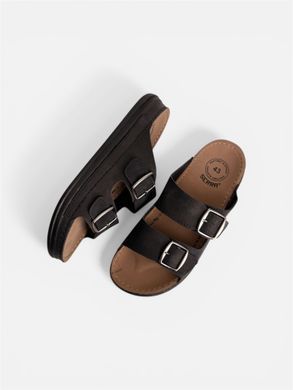 Шлепанцы с ремешком в стиле Birkenstock Sepra Мужские Черный 40 (25 см) (ME6005 black)