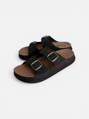 Шлепанцы с ремешком в стиле Birkenstock Sepra Мужские Черный 40 (25 см) (ME6005 black)
