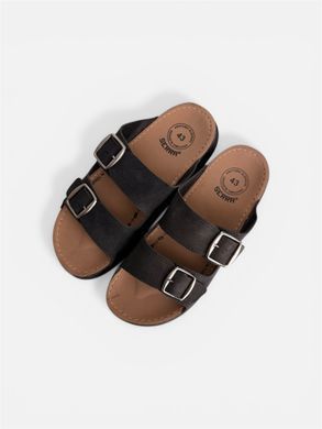 Шлепанцы с ремешком в стиле Birkenstock Sepra Мужские Черный 40 (25 см) (ME6005 black)