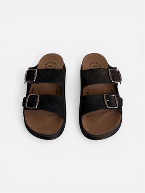 Шлепанцы с ремешком в стиле Birkenstock Sepra Мужские Черный 40 (25 см) (ME6005 black)