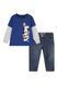 Комплект Levi's 2в1 лонгслив и джинсы для мальчиков Синий (099 set pvu blue (62 (3m))