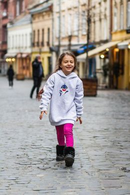 Худі для дівчинки Baby Shark (Бейбі Шарк) Сірий меланж (Xd14 gray (122-128)