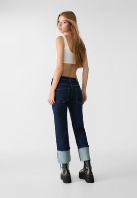 Джинси/брюки з підгорнутими штанинами жіночі Calzedonia Темно-синій (modp0624 d-blue (XS-S (34-36))