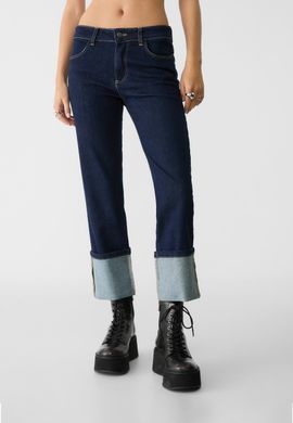 Джинси/брюки з підгорнутими штанинами жіночі Calzedonia Темно-синій (modp0624 d-blue (XS-S (34-36))