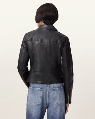 Кожаная байкерская куртка Allsaints Vela Slim Fit женская Черный (HOF Jackets black lav25 (EU 36)