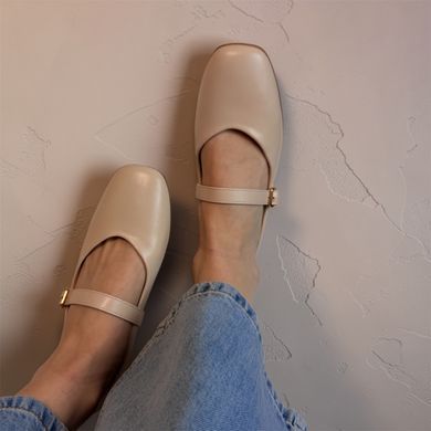 Балетки Мері Джейн з ремінцем Loretta Жіночі Бежевий 36 (23,5 см) (e590 beige)