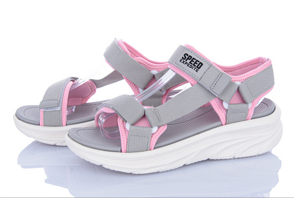 Спортивные босоножки на липучках FDEK Женские Серо-розовый 41 (26 см) (L9233 pink-grey)